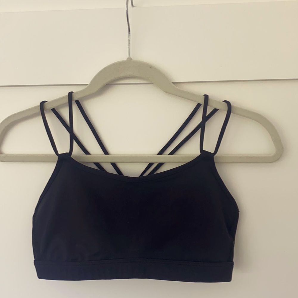 Lululemon black sports bra strappy cutouts
